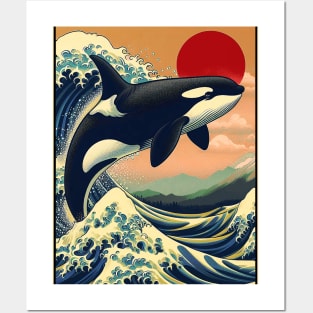 Orca in Japan Kanagawa Wave Posters and Art